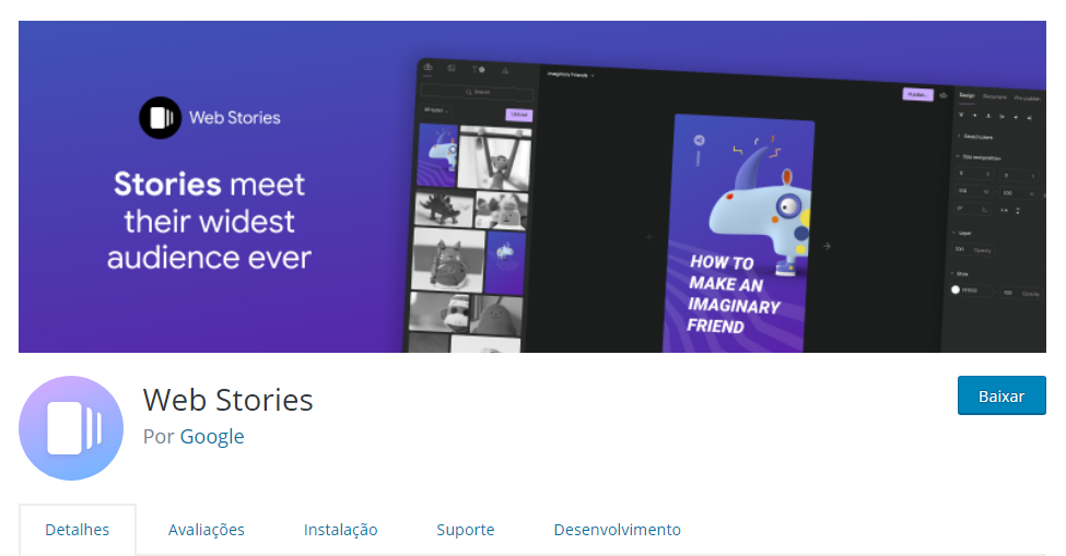 Plugin Web Stories para WordPress